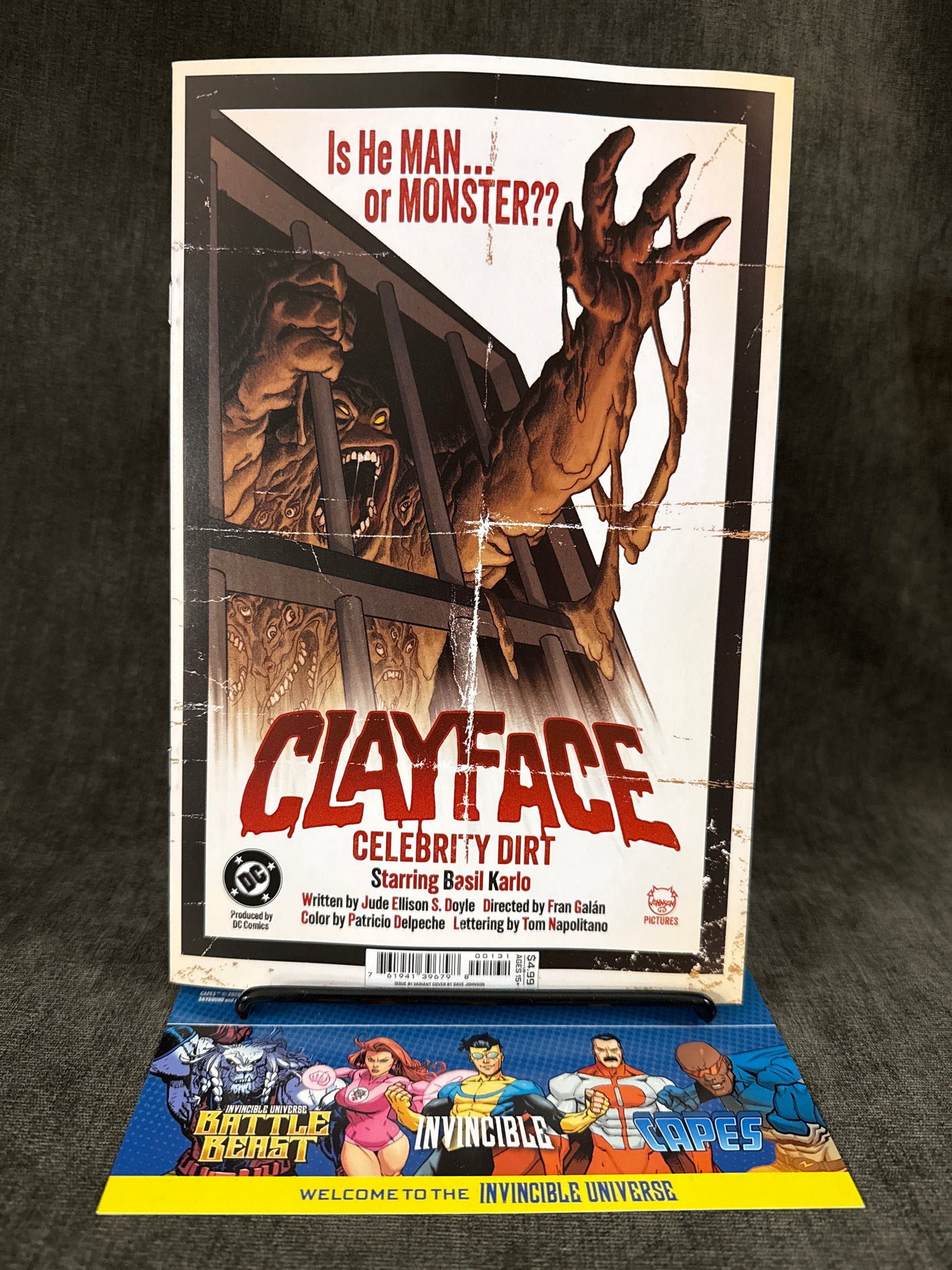 CLAYFACE CELEBRITY DIRT #1 (OF 6) CVR C DAVE JOHNSON CARD STOCK VAR