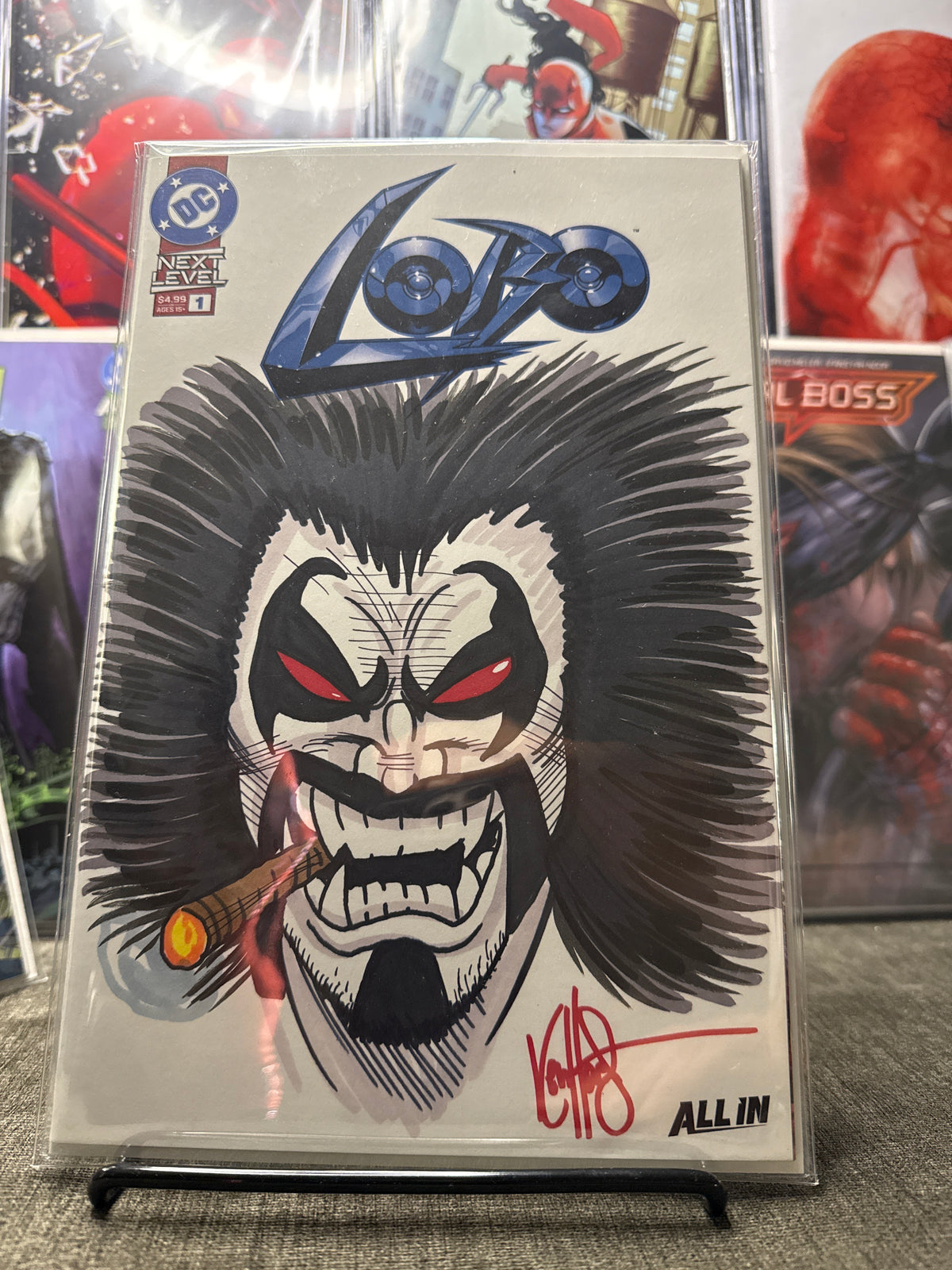 LOBO #1 SIG + ORIGINAL REMARK = ONE SERIOUSLY FRAGGIN' COOL COLLECTIBLE