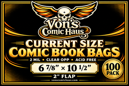 Von's Comic Bag's Current Size 100 Count 2MIL CLEAR OPP
